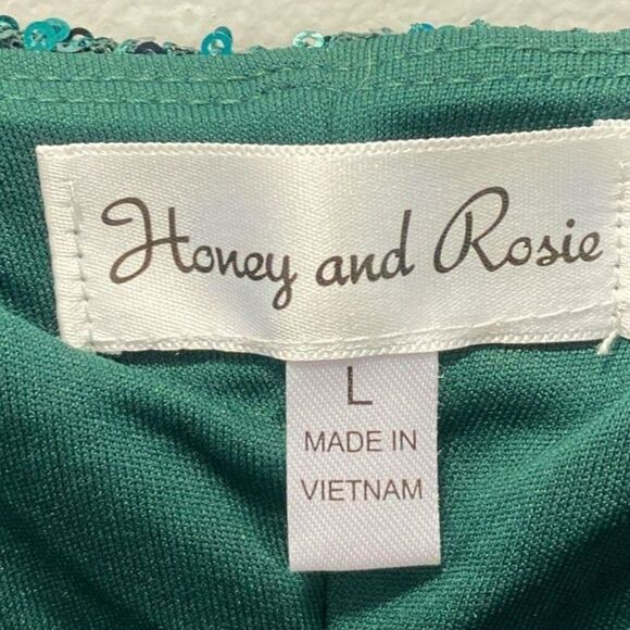 Honey and Rosie Green Sequined Dress - Size Large - NWT - Picture 4 of 6